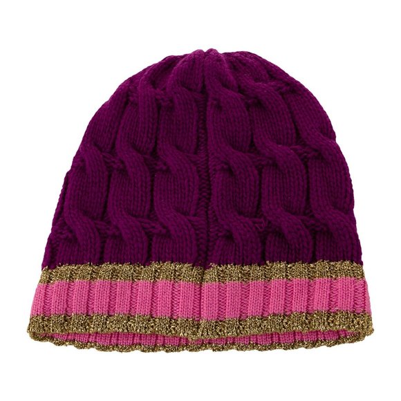 Gucci Cable Knit Beanie in Purple - Picture 2 of 3